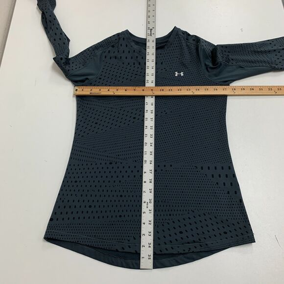 Under Armour Shirt Womens M Medium Grey Micro Fleece Long Sleeve Fitted ColdGear - Picture 6 of 11